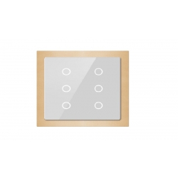 Szklany sensor dotykowy 6-krotny SLIM KNX