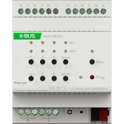 Aktor grzewczy KNX TRIAC, 6-kanałowy z KNX SECURE